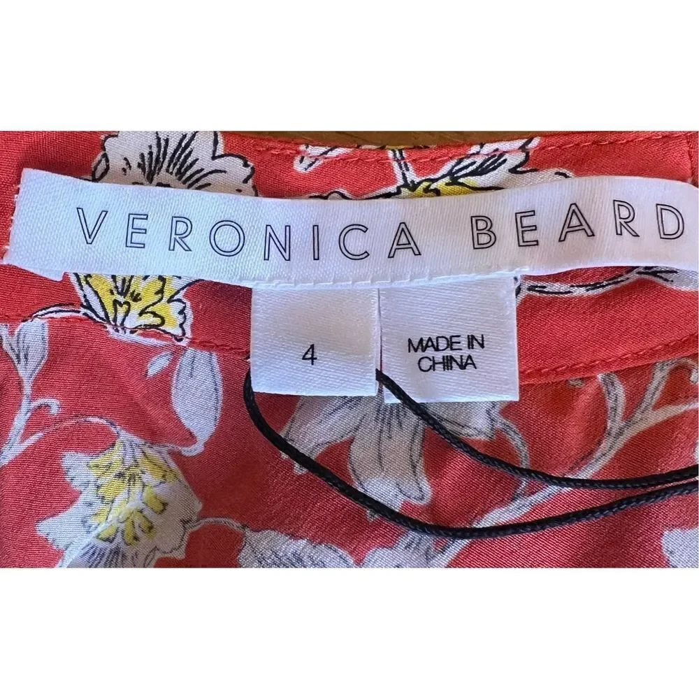 Veronica Beard Mary Dress in Red Floral NWOT Size 2